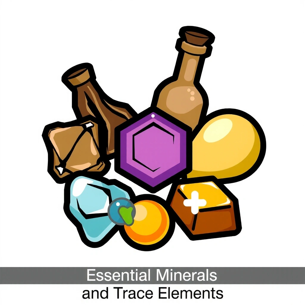 Iconiță cu minerale și elemente