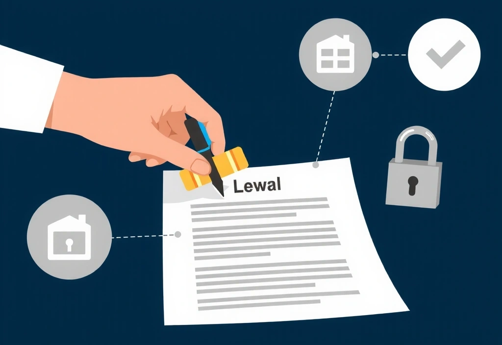 Ilustrație cu un document legal și o mână care semnează, simbolizând acceptarea termenilor și condițiilor, cu elemente grafice de securitate și încredere.